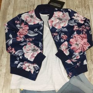 Iman floral varsity jacket small